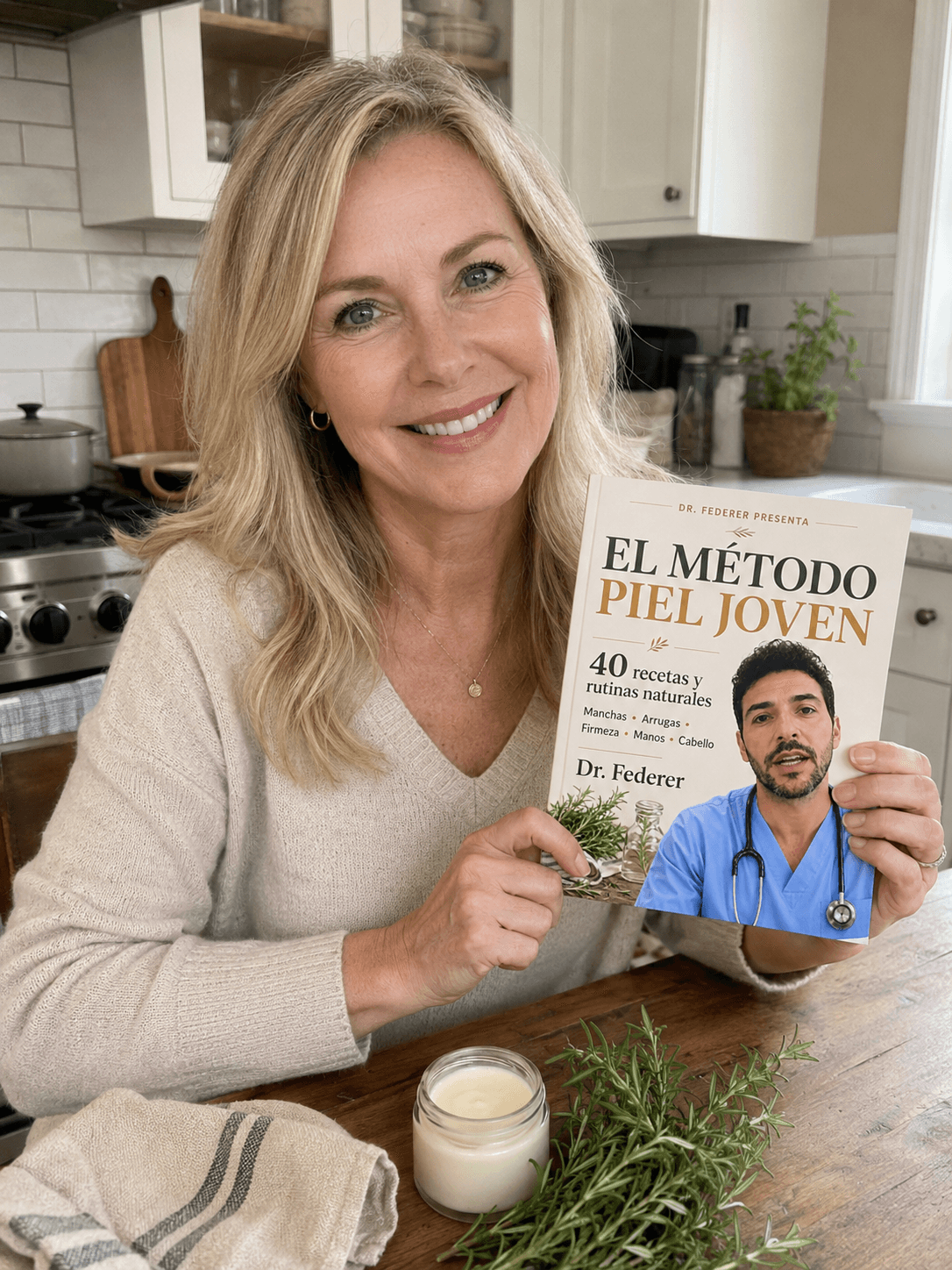 María Elena R. con su guía