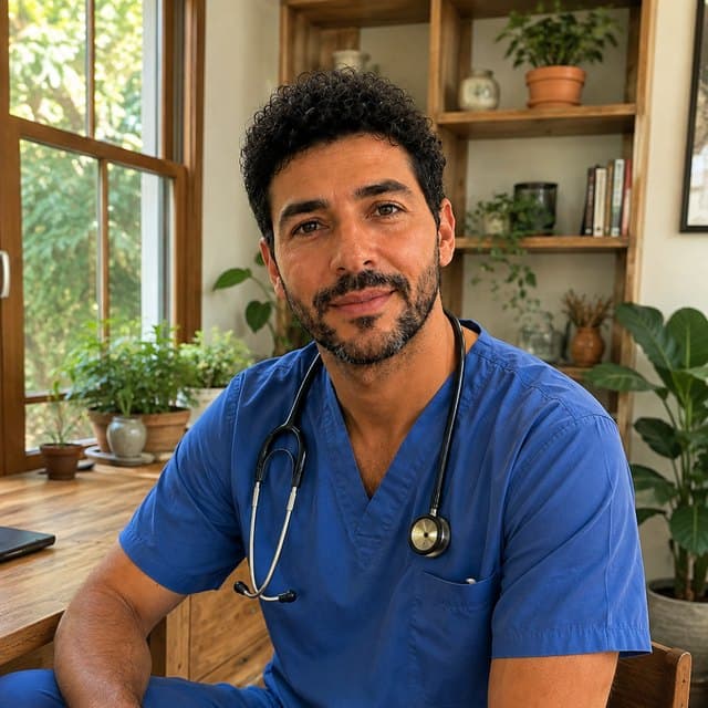 Dr. Federer en su consultorio