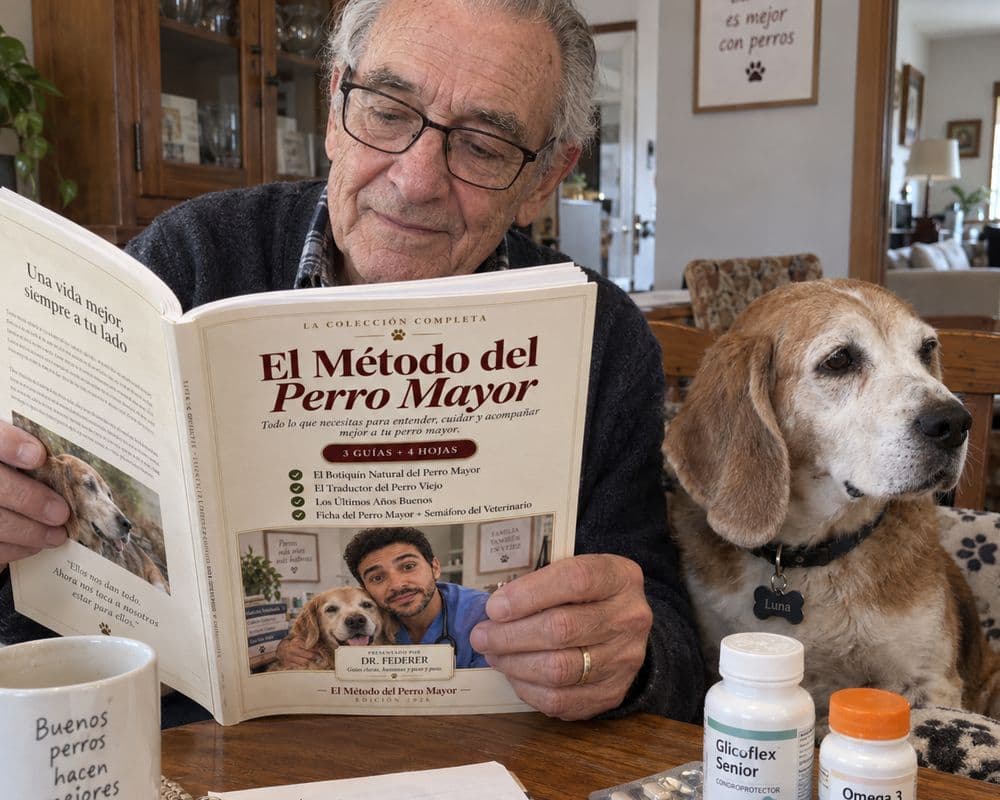 Héctor Salas, de Uruguay, con su perro