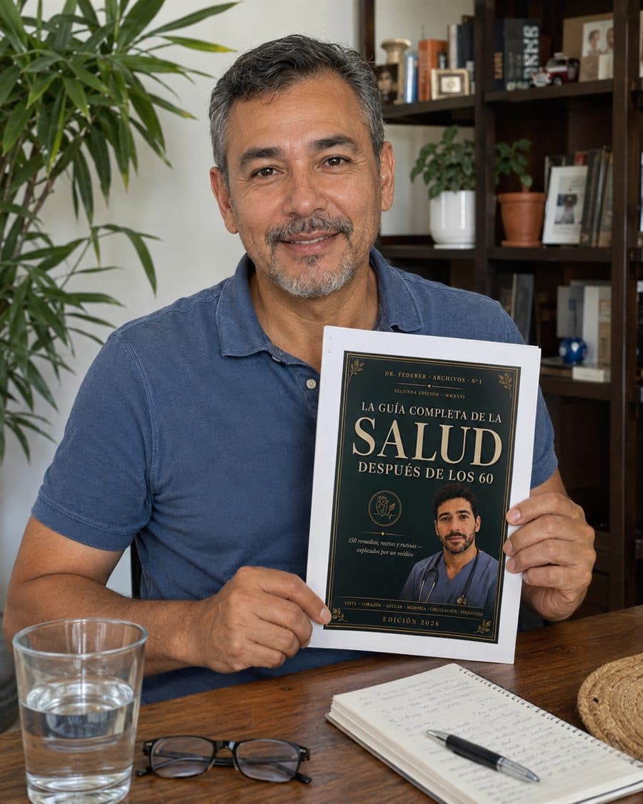 Carlos M. con su copia impresa de la guía