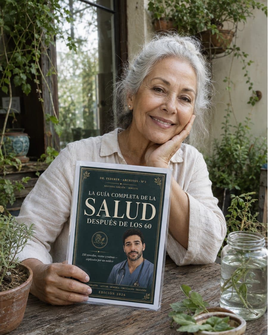 Elena R. con su copia impresa de la guía